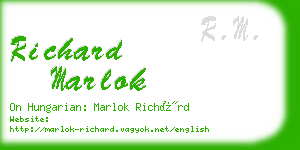 richard marlok business card